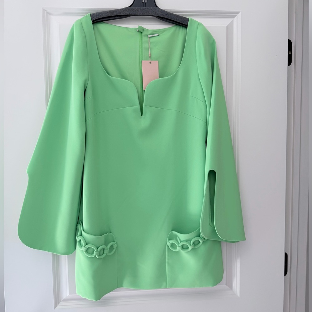 NWT Alexis Azize chain detail mini dress in clover green size M
